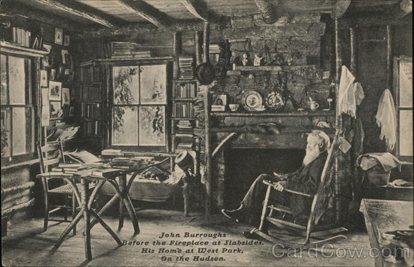 John Burroughs Before His Fireplace at Stabsides West Park New York