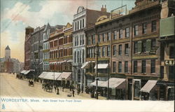 Main Street from Front Street Worcester, MA Postcard Postcard Postcard