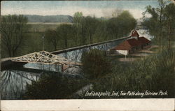 Tow Path along Fairview Park Indianapolis, IN Postcard Postcard Postcard