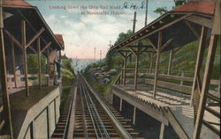 Looking Down the Otis Railroad at Catskill Mountains House Postcard