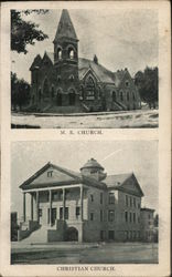 M.E. and Christian Churches Redwood Falls, MN Postcard Postcard Postcard