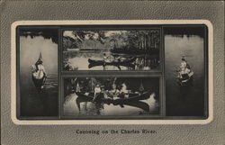 Canoeing on the Charles River Postcard