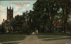 College Hall and the President's Residence Northampton, MA Postcard Postcard Postcard