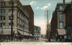 Main Street, North From Fairfield Avenue Bridgeport, CT Postcard Postcard Postcard