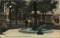 Fountain Court House Park Lancaster, WI Postcard Postcard Postcard