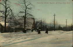 Canadian Winter Sports - a Snowshoe Race Postcard