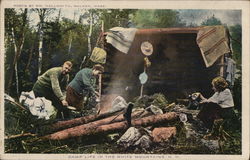 Camp life in the White Mountains New Hampshire Postcard Postcard Postcard