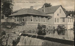 Post Office and Dam Postcard