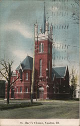 St. Mary's Church Canton, IL Postcard Postcard 