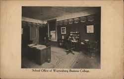 School Office of Waynesburg Business College Postcard