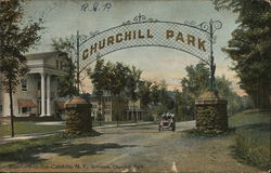 Entrance Churchill Park Postcard