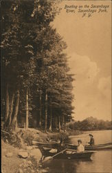 Boating on the Sacandaga River Sacandaga Park, NY Postcard Postcard Postcard