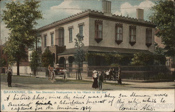 Gen. Sherman's Headquarters in his March to the Sea Savannah Georgia