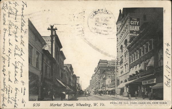 Looking Along Market Street Wheeling West Virginia
