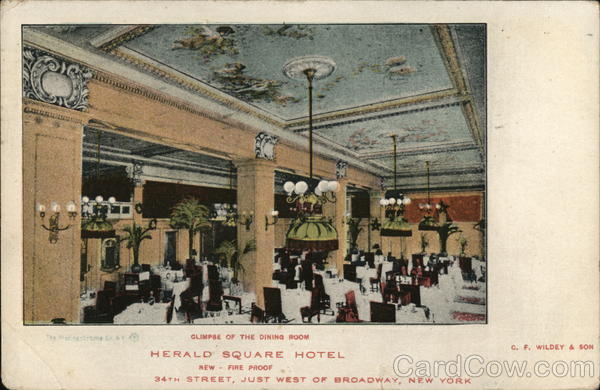 Glimpse of the Dining Room, Herald Square Hotel New York City