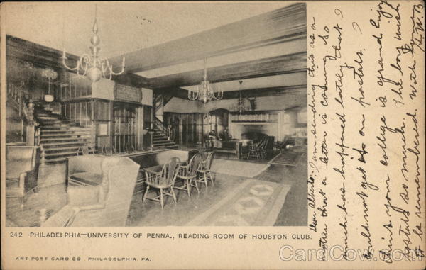 Reading Room of Houston Club, University of Pennsylvania Philadelphia