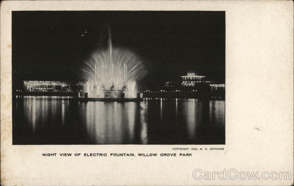 Night View of Electric Fountain, Willow Grove Park Philadelphia Pennsylvania
