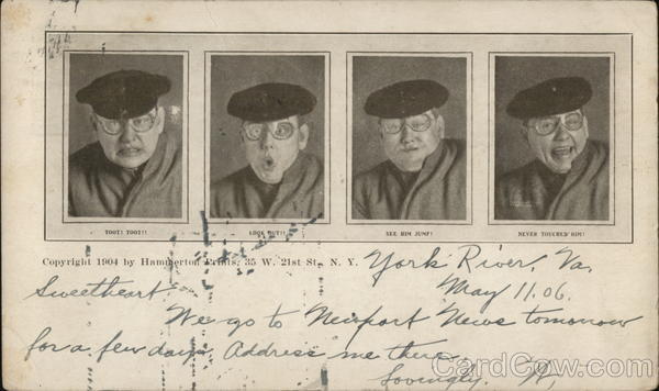 Four Frames of Driver with An Array of Faces and Captions Referencing a Driver and Pedestrian