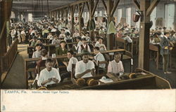 Interior, Model Cigar Factory Tampa, FL Postcard Postcard Postcard