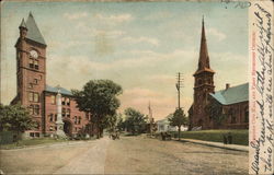 Meriden City Halsl and First Methodist Church Postcard