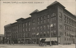 Masonic Temple and Olean House Postcard