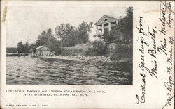 Owlyout Lodge on Upper Chateaugay Lake, P.O.Clinton Co. Merrill, NY Postcard Postcard Postcard