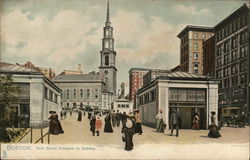 Park Street Entrance to Subway Postcard