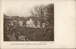 Lake and Electric Fountain, Willow Grove Park Philadelphia, PA Postcard Postcard Postcard