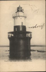 Green's Reef Lighthouse Norwalk, CT Postcard Postcard Postcard