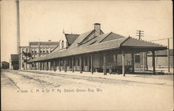 Chicago, Milwaukee & St. Paul Railroad Depot Green Bay, WI Postcard Postcard Postcard