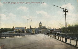 Court St. Bridge and Court House Woonsocket, RI Postcard Postcard Postcard