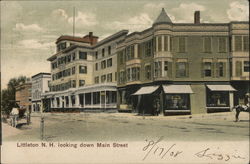 Looking Down Main Street Postcard