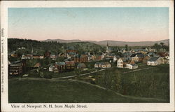 View of Newport, N. H. from Maple Street Postcard