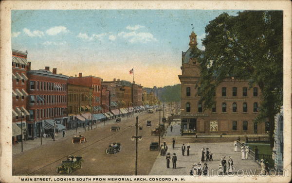 Main Street, Looking South from Memorial Arch Concord New Hampshire