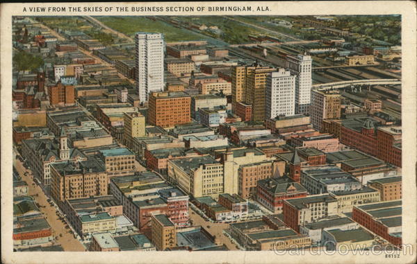 A View from the Skies of the Business Section Birmingham Alabama
