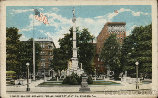 Center Square Showing Public Comfort Station Easton Pennsylvania