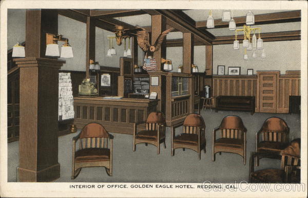 Interior of Office, Golden Eagle Hotel Redding California