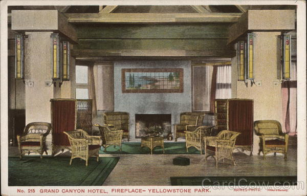 Grand Canyon Hotel, Fireplace, Yellowstone National Park