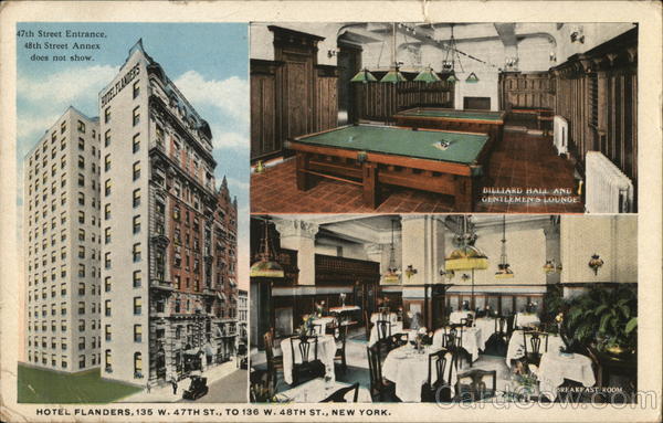 Views of Hotel Flanders, 135 W 47th St. to 136 W 48th St. New York City