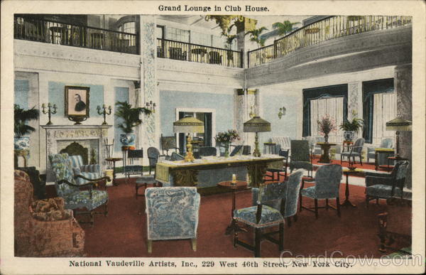 Grand Lounge in Club House, National Vaudeville Artist Inc. New York City