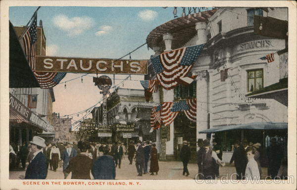 Scene on the Bowery Coney Island New York