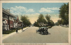 Beardsley Avenue and Riverside Drive, Looking West Elkhart, IN Postcard Postcard Postcard