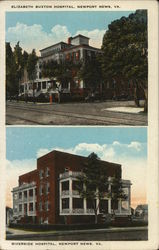 Elizabeth Buxton Hospital, Riverside Hospital Newport News, VA Postcard Postcard Postcard