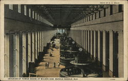 Interior of Power House at Wilson Dam Postcard