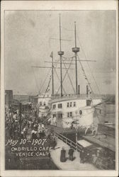 Ship at Cabrillo Cafe, May 10th, 1907 Venice, CA Postcard Postcard Postcard