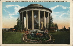 Vestavia, Country Home of Mr. Geo B. Ward, Crest of Shades Mountain Postcard