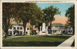 Soldiers Monument and Union Place Postcard