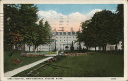 State Hospital, Main Entrance Postcard