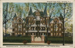 Mansion Park Hotel Raleigh, NC Postcard Postcard Postcard