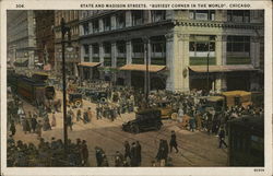 State and Madison Streets, Busiest Corner in the World Chicago, IL Postcard Postcard Postcard